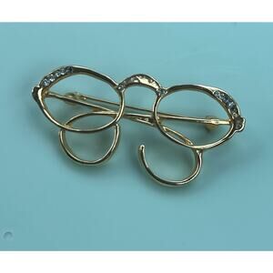 Vintage Gold Tone Eyeglasses Spectacles Brooch - Librarian Teacher Jewelry